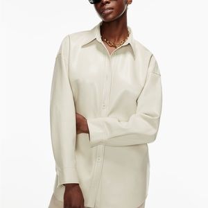 Aritzia Babaton Pelli Shirt Jacket in Matte Pearl
